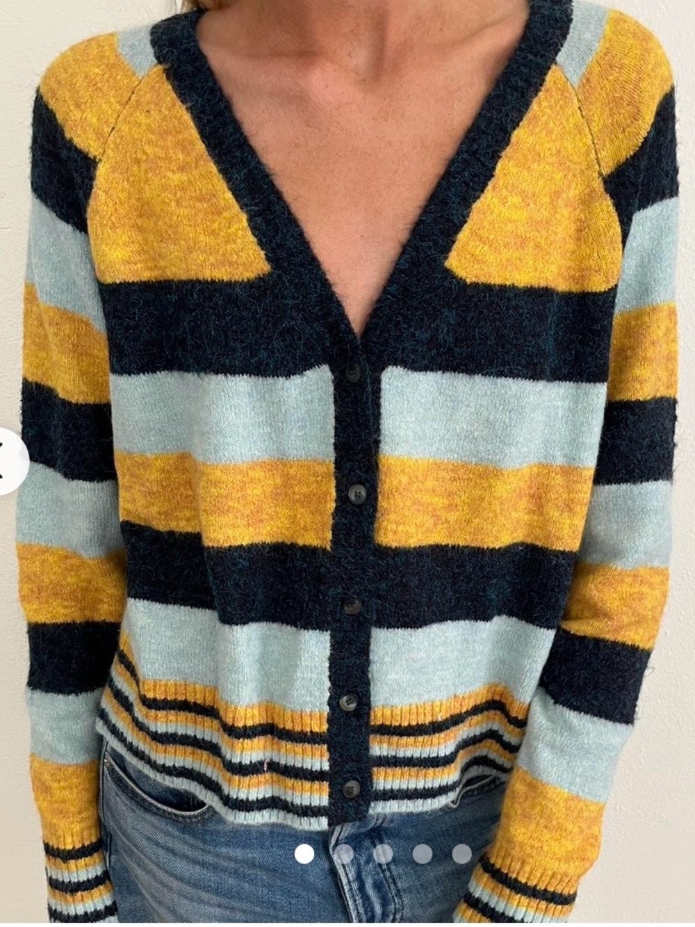 Free People Boyfriend Striped Cardigan Size Large NWT